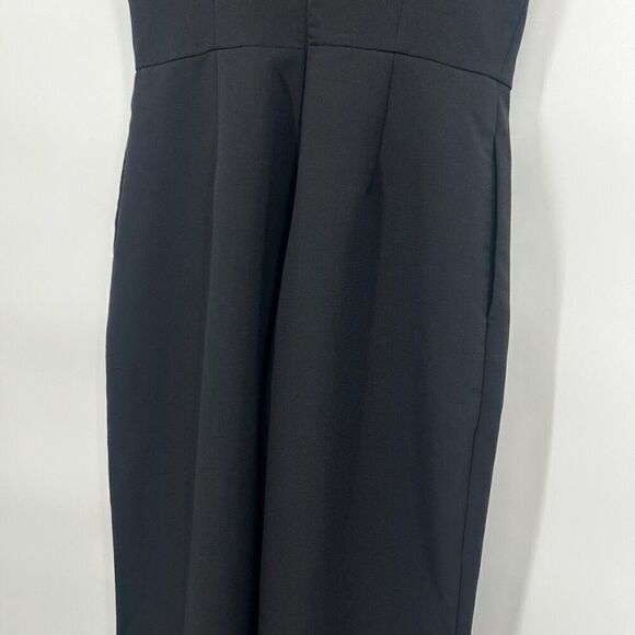 Adelyn Rae Black Jumpsuit Flare Leg Sleeveless Pockets V Neck Back Zip Size S - Picture 9 of 12